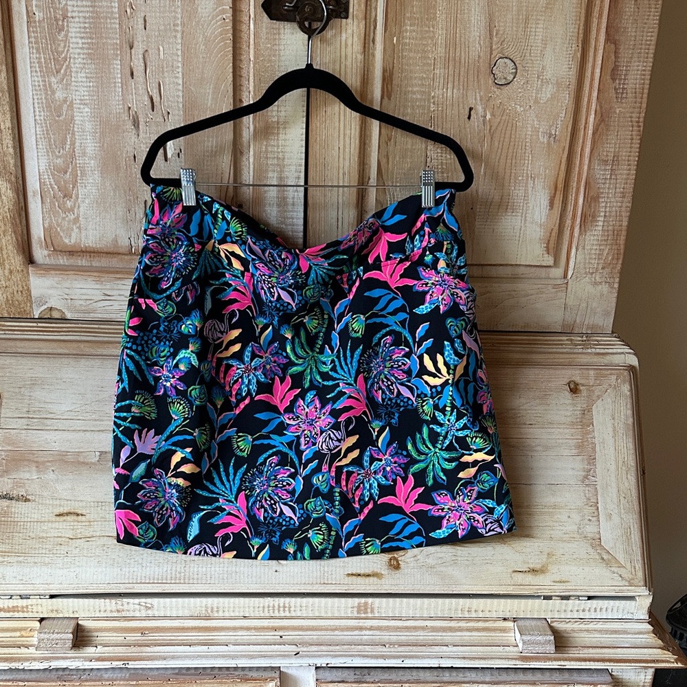 Lilly Pulitzer  Monica Luxletic Skort with Pink, Blue, and Green Floral Design